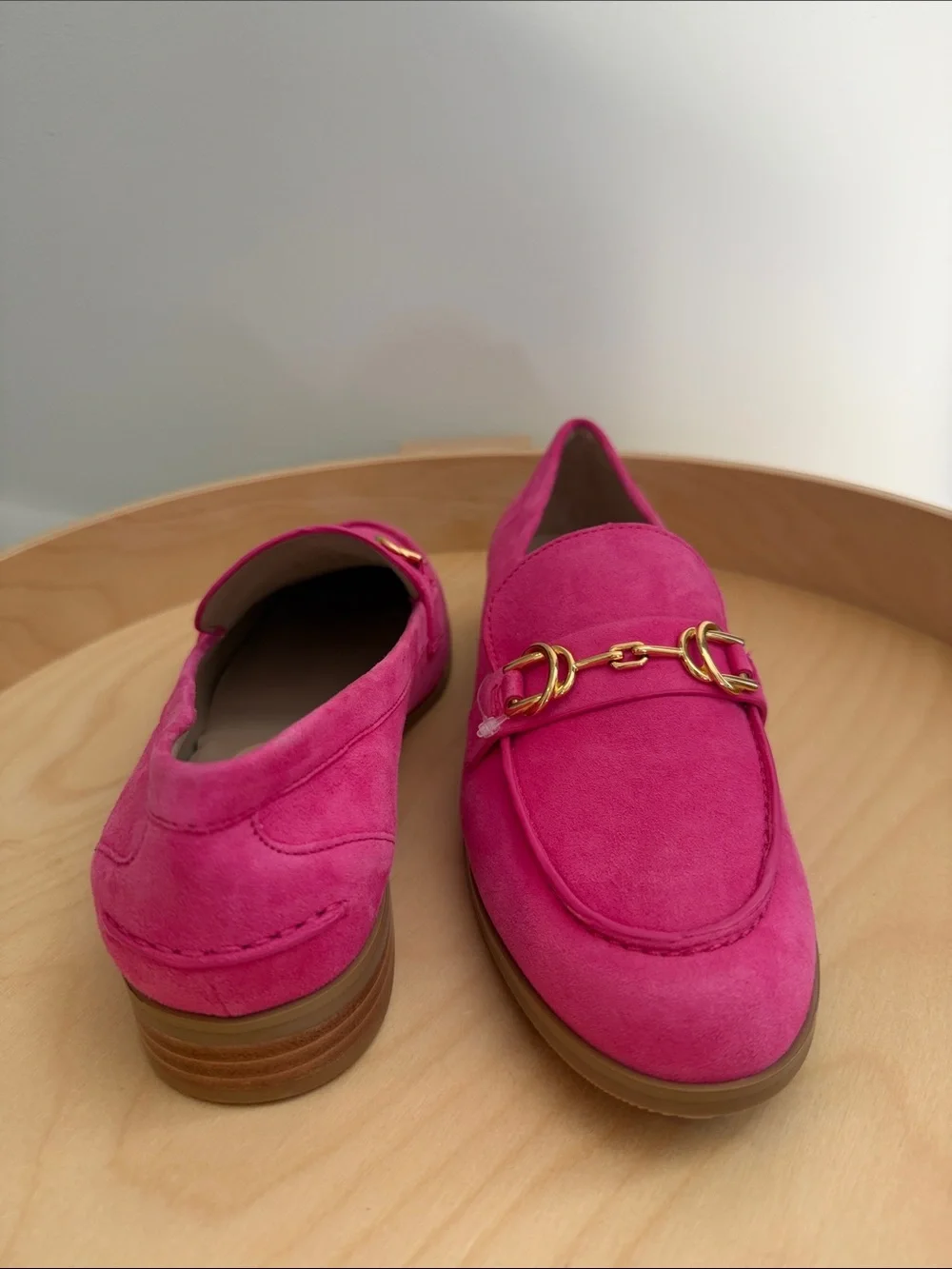 NWT STUART WEITZMAN Owen Buckle Loafer in Peonia Hot Pink Size 7 - Picture 9 of 12